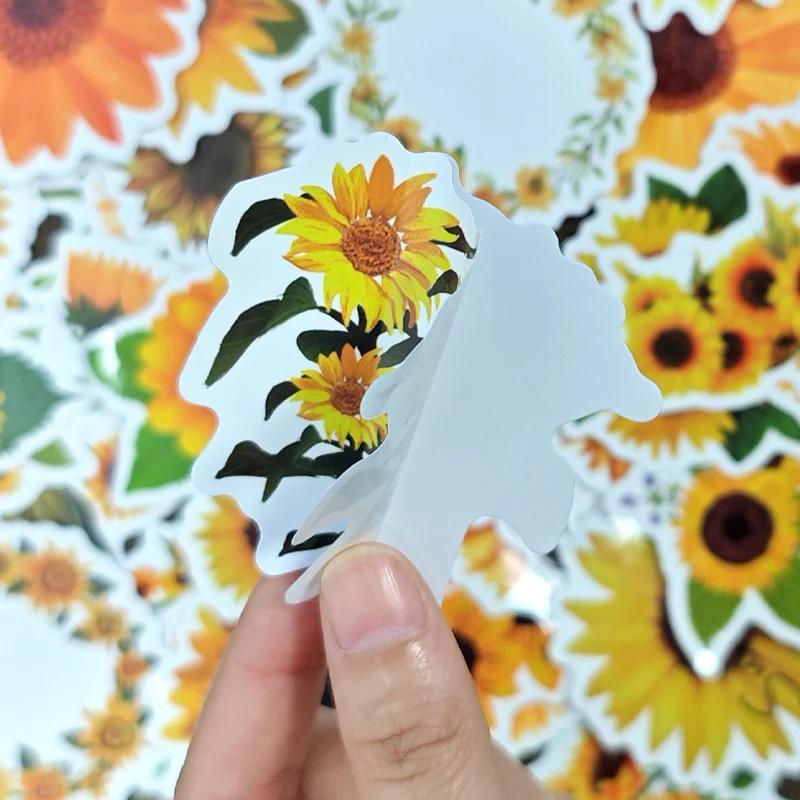High-Quality 50Pcs High-Quality Sunflower High-Quality Vinyl High-Quality Decals High-Quality Aesthetic Self-assembly High-Quality Stickers
