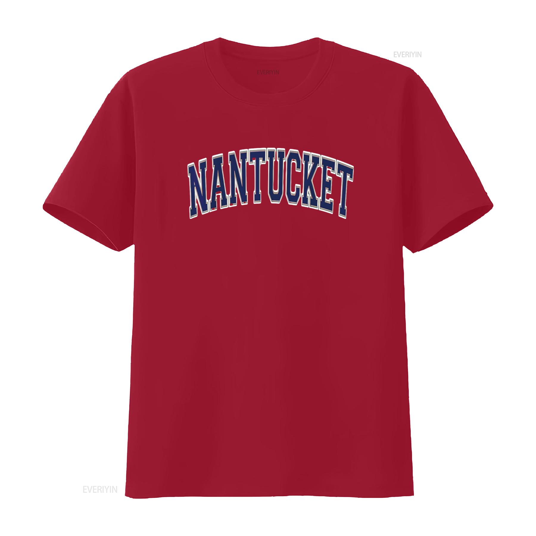 

Mens Nantucket Arched Dark Blue Text T Shirt vintage Washed Breathable graphic Slightly Soft Top For Everyday Wear Casual S