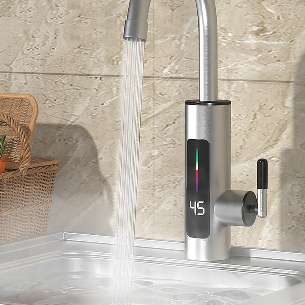 Steel Electric Water Faucet Convenient Temperature Control Electric Heating Tap Efficient Internal Heating Tap Set
