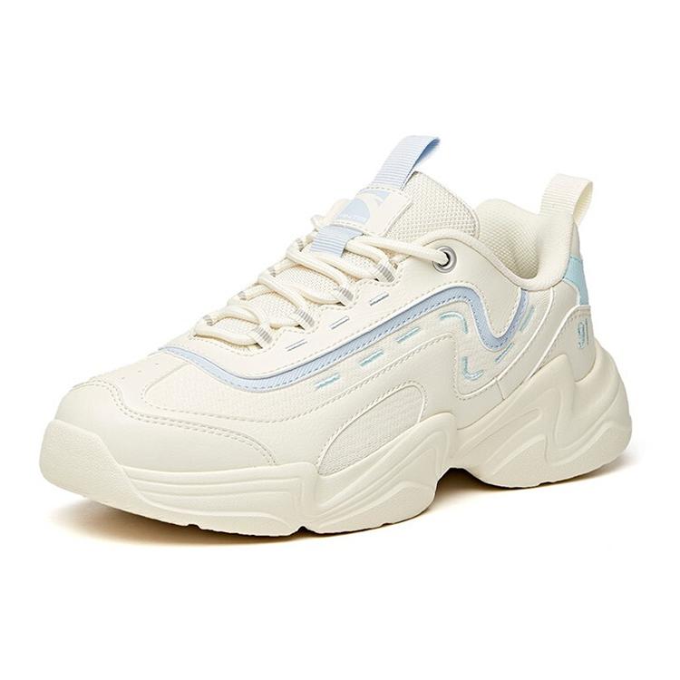 New Anta Life Collection Shock Absorbers Slip Resistant Abrasion Resistant Low top Chunky Sneakers Women's White Blue 92938862-12