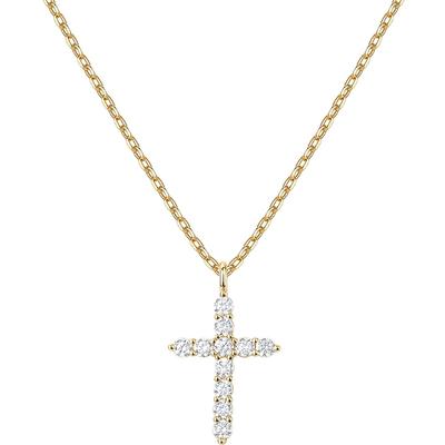 14K Goldplattierte Kreuzkette für Damen | Kreuzanhänger | Goldene Halsketten für Damen Mädchen