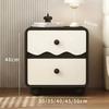 Luxury Solid Wood Nightstand with Wave Pattern Modern Bedside Storage Cabinet for Bedroom Spacious Drawer&Durable Home Furniture
