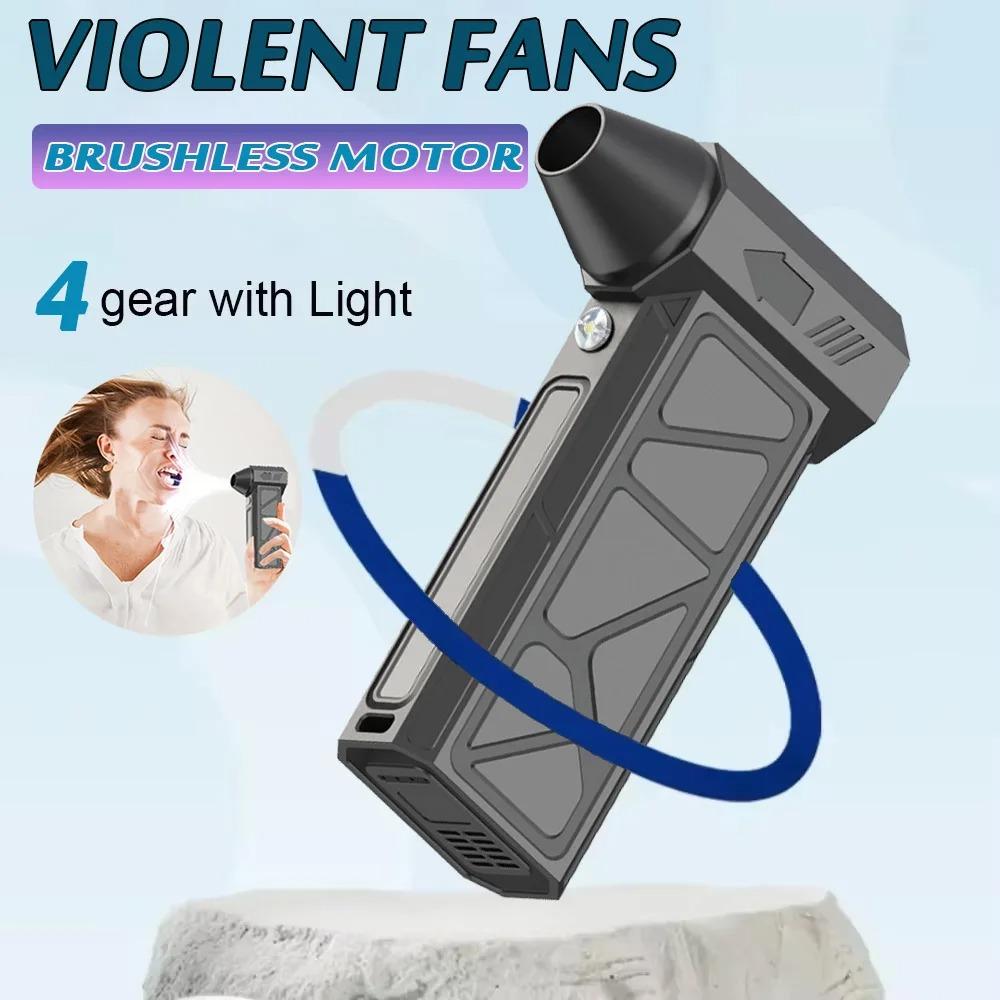 Brushless Motor Electric Turbo Jet Fan, Handheld Vacuum Cleaner High-Speed Turbo Violent Fan USB Rechargeable Powerful Dust Blow