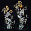 Fourcart Clear Dragon, 11cm Long, Cute Handmade Glass Craft, Good Fortune, Rising Dragon, Small, CNSWK470