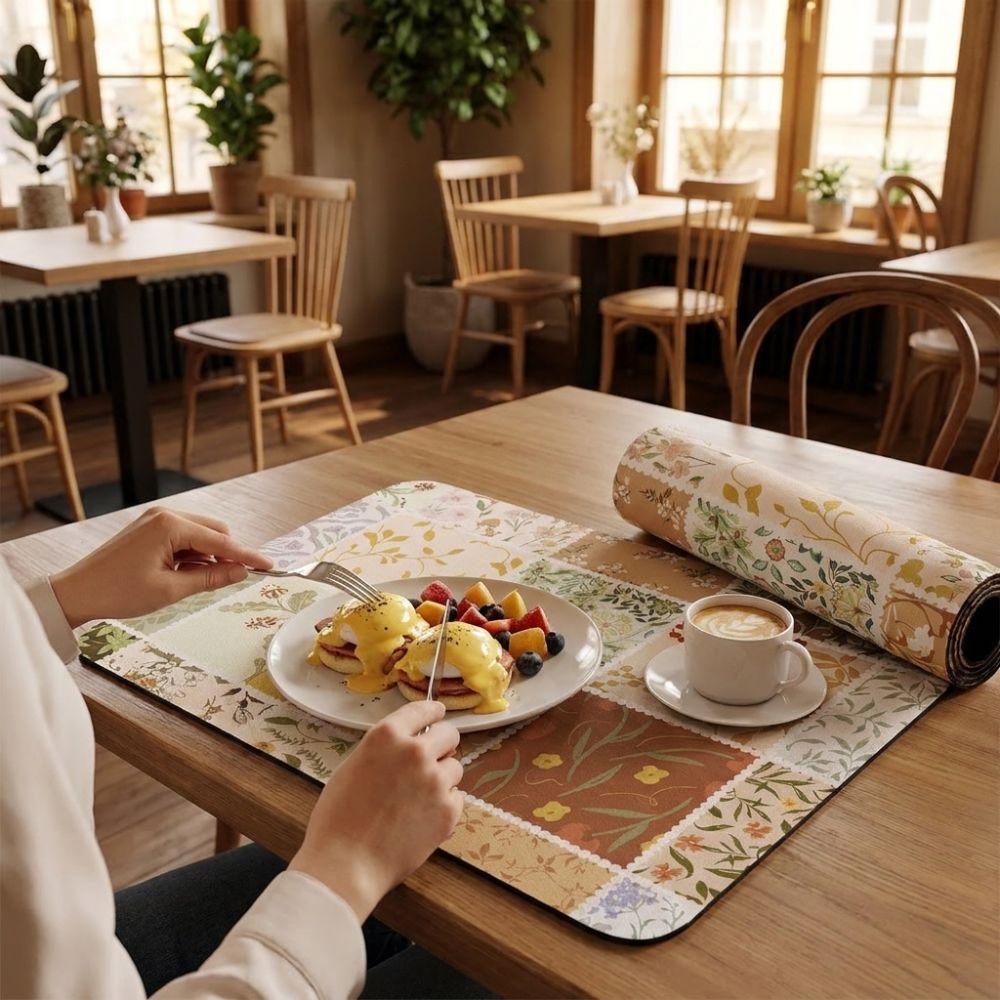 Heat Resistant Kitchen Drain Mat Floral Print Absorbent Mat Coffee Machine Mat Sink Area