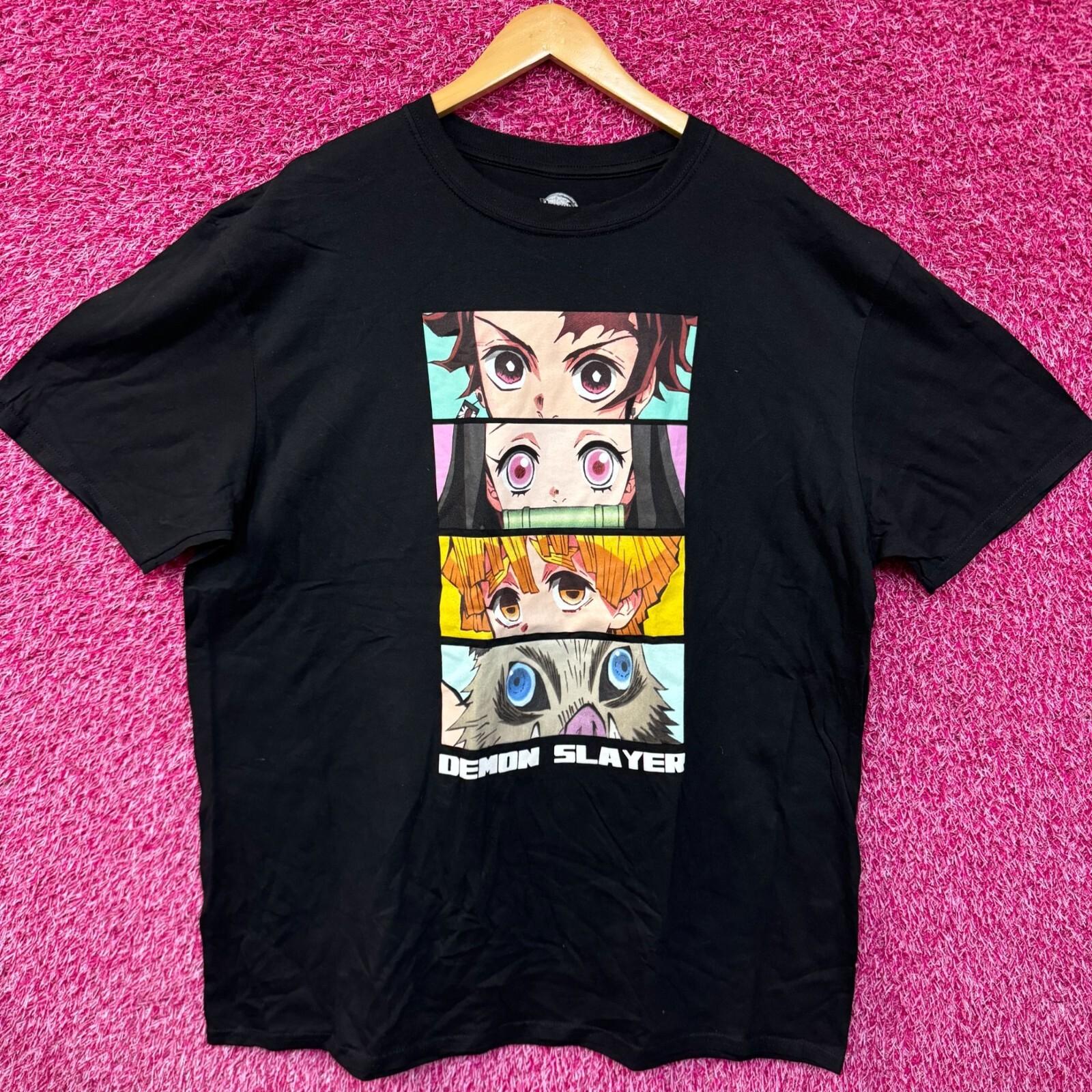 Demon Slayer Anime Eyes 100% Cotton T-shirt Mens Tees Top. L