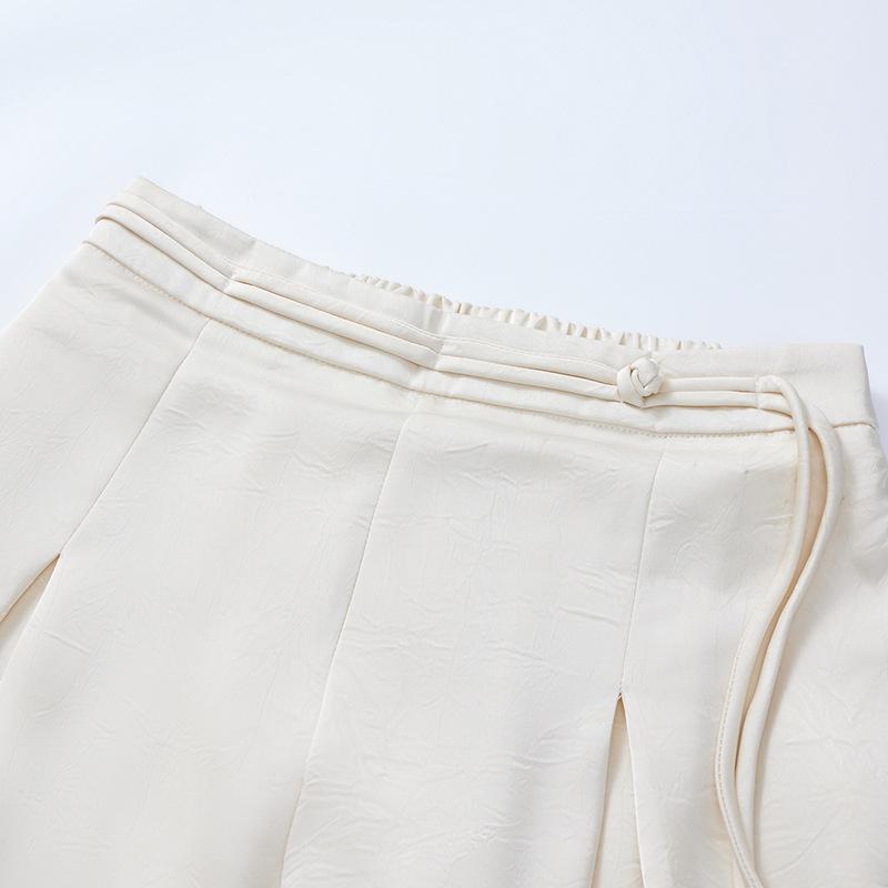 Mom's Stylish Summer Two-Piece Set: Mid-Aged Women's Chinese Style Short-Sleeve Shirt + Skirt Pants.