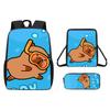 Cartoon Pattern Capybara Backpack Shoulder Bag Pencil Case Three Set Piece