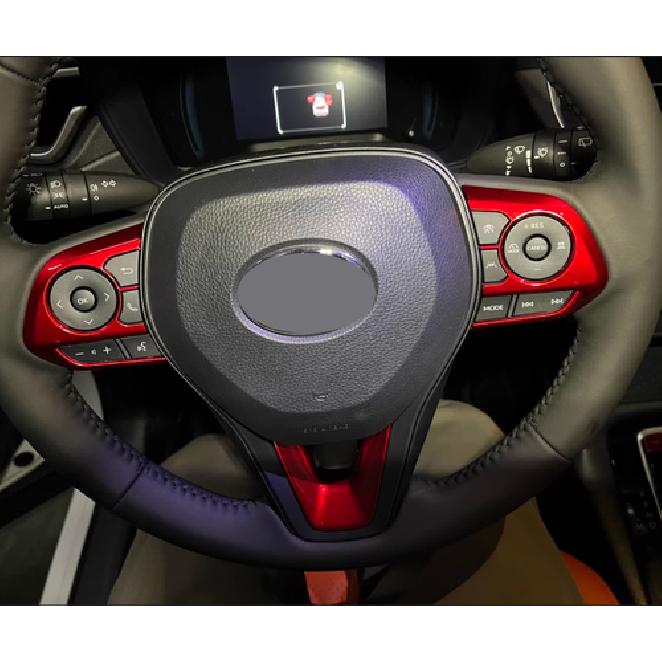 Car Steering Wheel Decor Frame Trim Red 3PCS For Toyota Corolla -2025