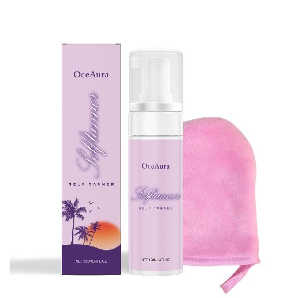 OceAura Nourishing Skin Tanning Mousse Bronze Body Lotion Wheat-Colored Skin Care Cream Sunless Tanning Cream