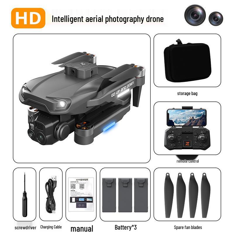 H16 Obstacle Avoidance Drone with 150° Adjustable Camera, Brushless Motors, Night Vision & Optical Flow for Aerial Photography.
