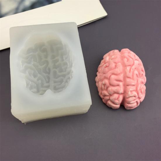 Silicone Brain & Heart Candle Mold Realistic Organ Shape Mold for Epoxy Resin Fondant Soap Easy-Release DIY Craft Mold