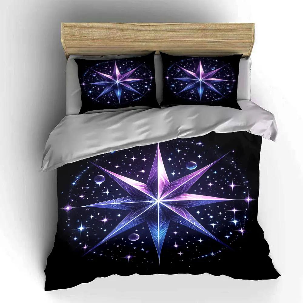 Starry Galaxy Themed Dcor Set Soft Comfortable Duvet Cover Bedding Set Included 1*Duvet Cover & 2*Pillowcases Gift