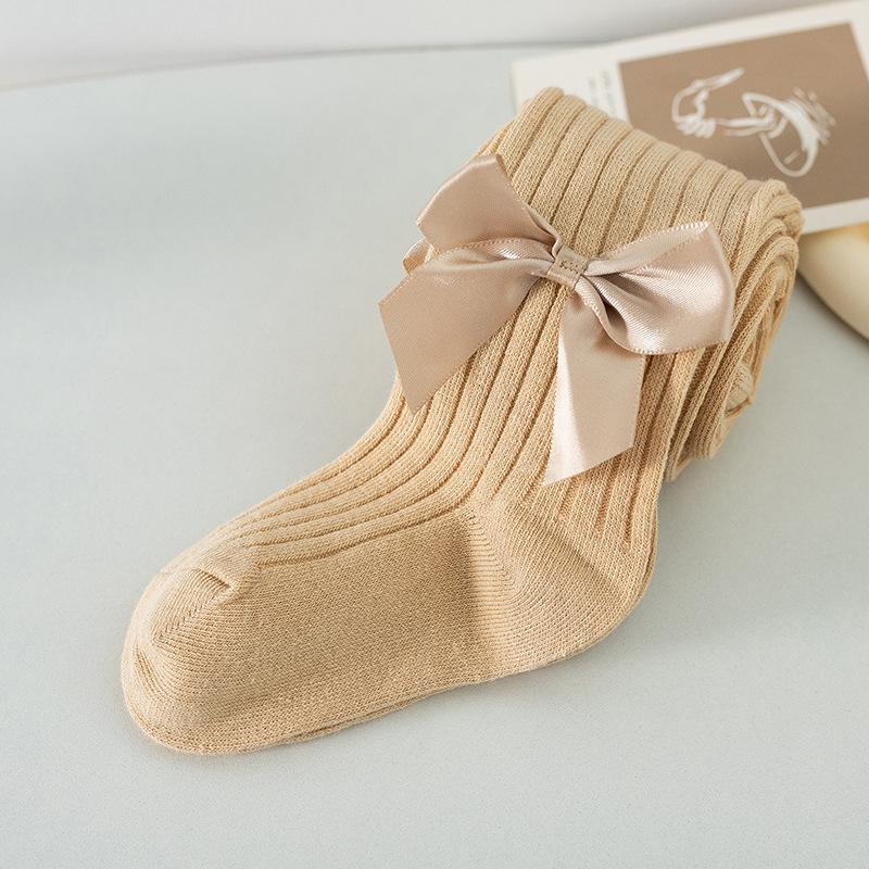 

Весенне-летние детские леггинсы, колготки с большим бантом L бежевый