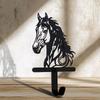 Hat Hook Wall Mount Multi Functional Wall Hanger Horse Silhouette Wall Mounted Iron Hook Black Horse Walls Hooks coats