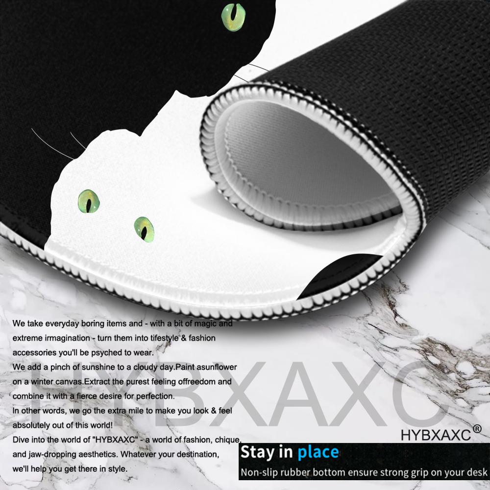 Yin Yang Black & White Cats Mouse Pad, Minimalist Feline Desk Decor Cute HD Desk Extended Gaming Keyboard Mats Large XXL Gamer