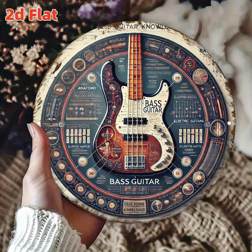 D Flat Bass Guitar Knowledge Chart MusicThemed BadgeInstrument Knowledge Collectible Display Professional Wall Art