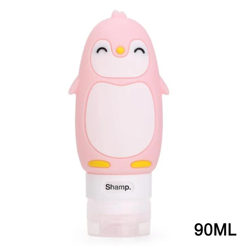 1 Stück Tragbarer Niedlicher Cartoon Bär Pinguin Tier Silikon Reiseetui Organizer Shampoo Duschgel Lotion Aufbewahrung Nachfüllbare Flasche