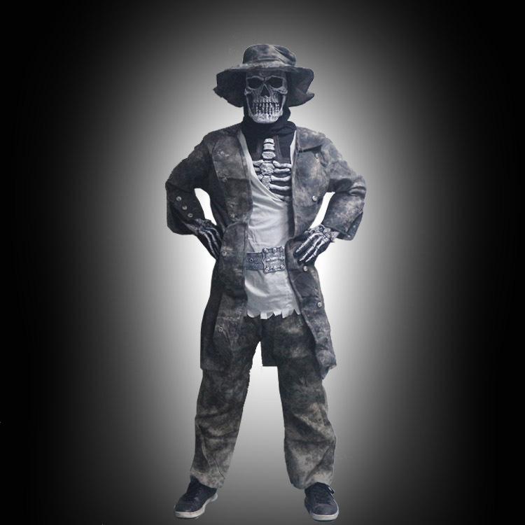 

Halloween skeleton costume performance props for dance parties, horror ghost skeleton pirate costume for horror parties M140-160
