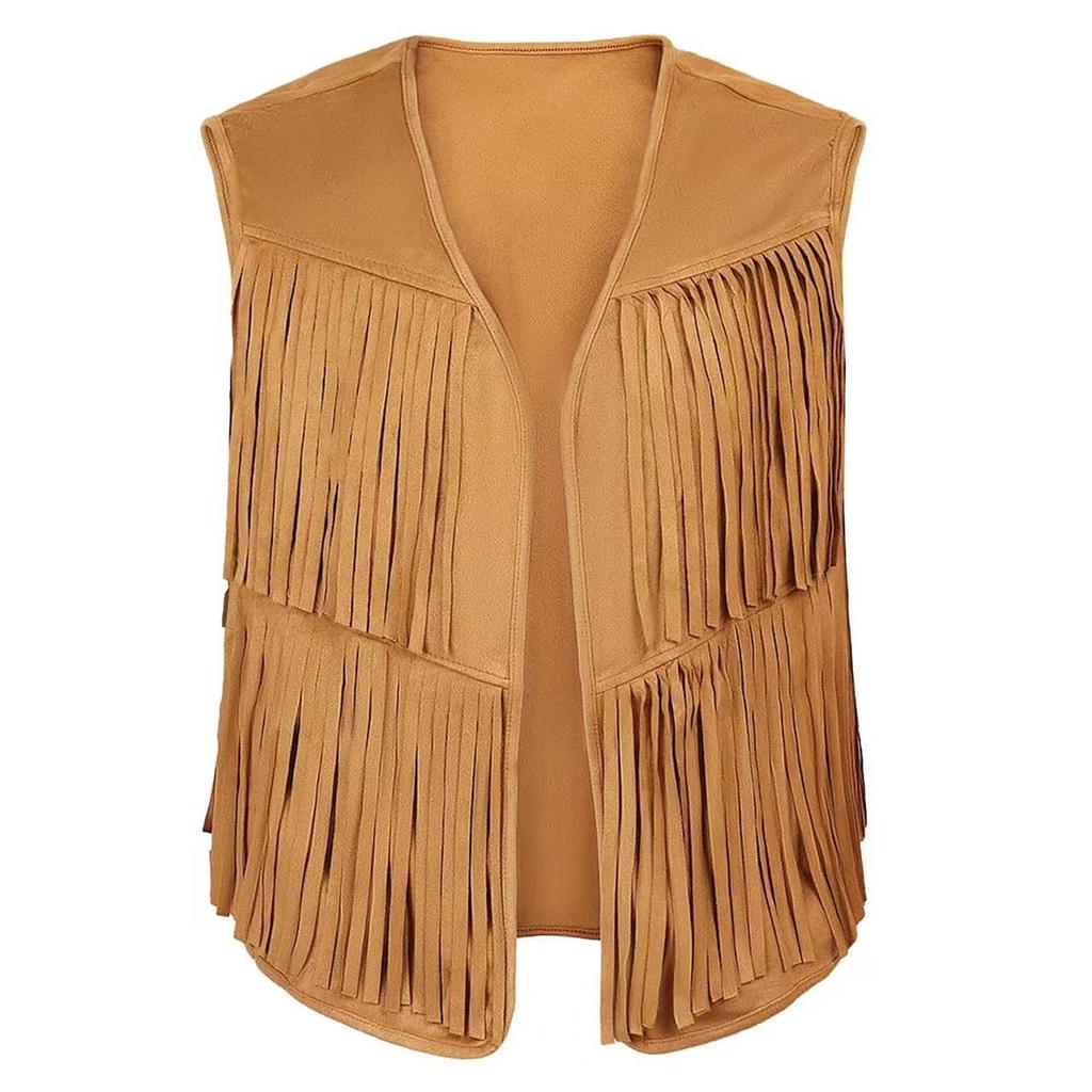 2026 Men's Western Cowboy Tassel Sleeveless Cardigan Top