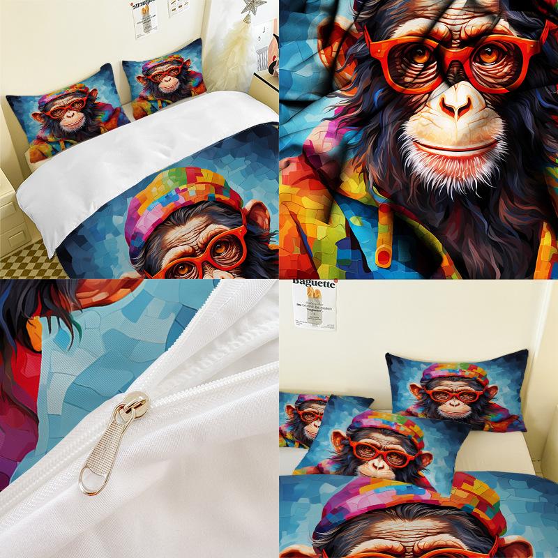 Animation Series 3D Digital Printing Three-Piece Bedding Kit Bed Sheet Quilt Cover