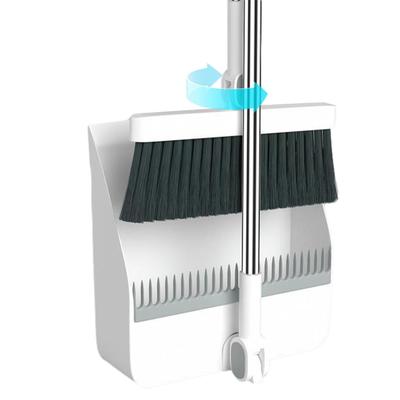 Sweeping Tool 180° Foldable Broom Dustpan Tall Brooms and Dustpans Set Indoor and Outdoor Standing for Home and Kitchen