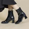 Niedliche CAMY48301 Schwarze Emaille Regenstiefel