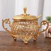 Hollow Iron Glass Seasoning Jar Sugar Bowl Spice Tin Kitchen Spice Container Seasoning Bottle Storage Jar Spice Box Organizer