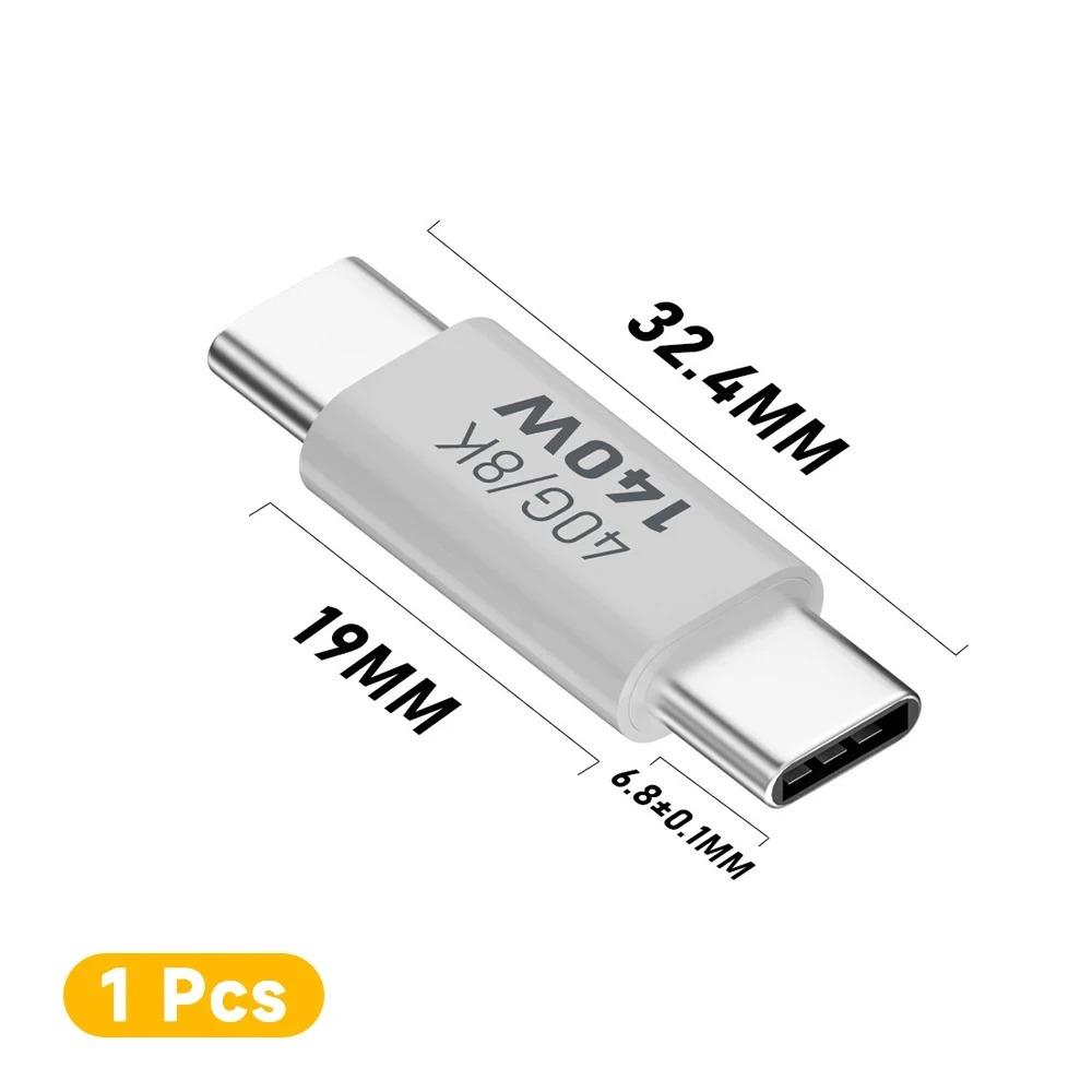 USB 4.0 Type C 90 Degree Extension Cable, Male To Female 40Gbps 8K HD Video PD Fast Charging Thunderbolt 3 Adapter For PC Laptop
