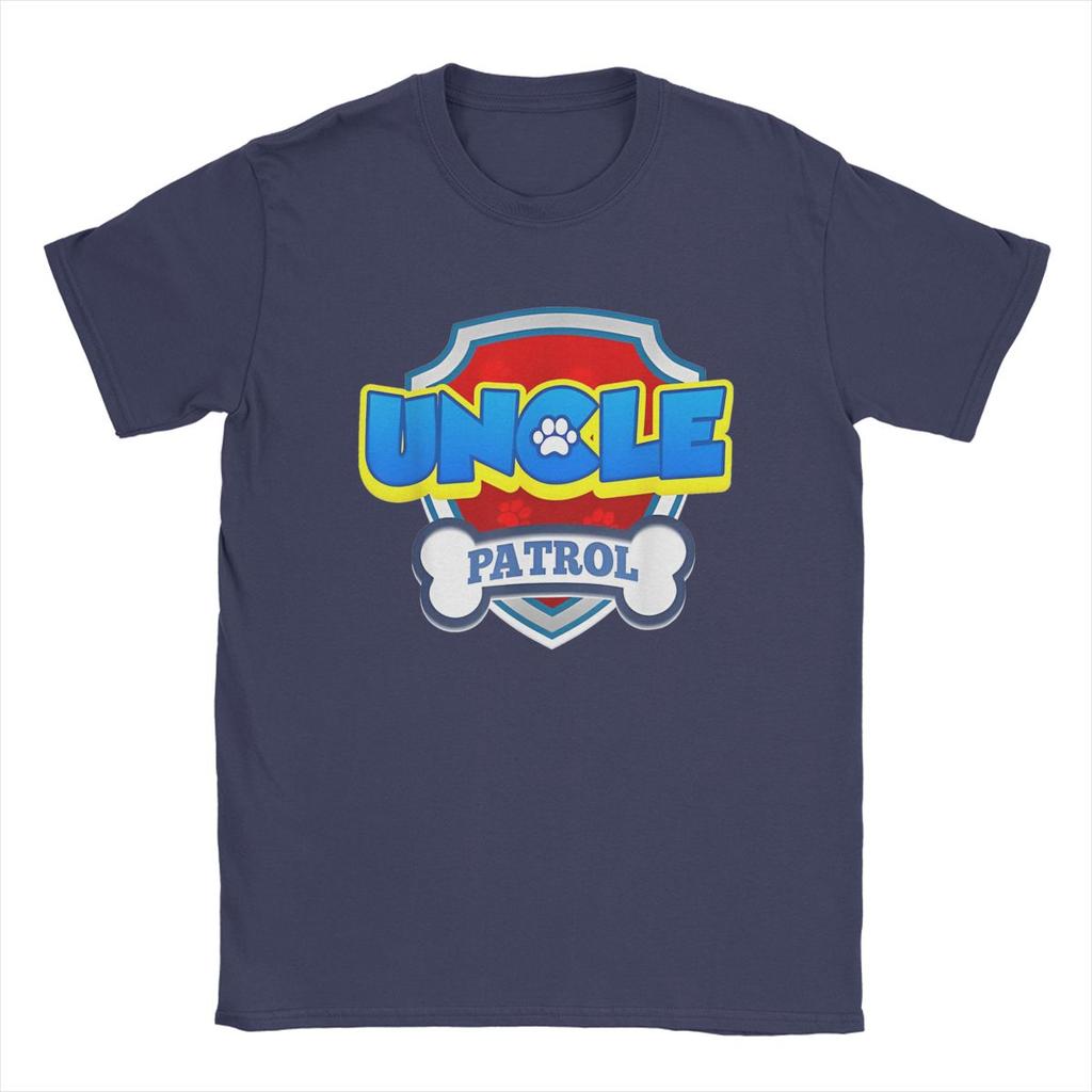 Uncle Patrol T Shirts Men's Cotton Amazing T-Shirts Round Collar Funny Dog Cartoon Tee Shirt Short Sleeve Tops Graphic Printed