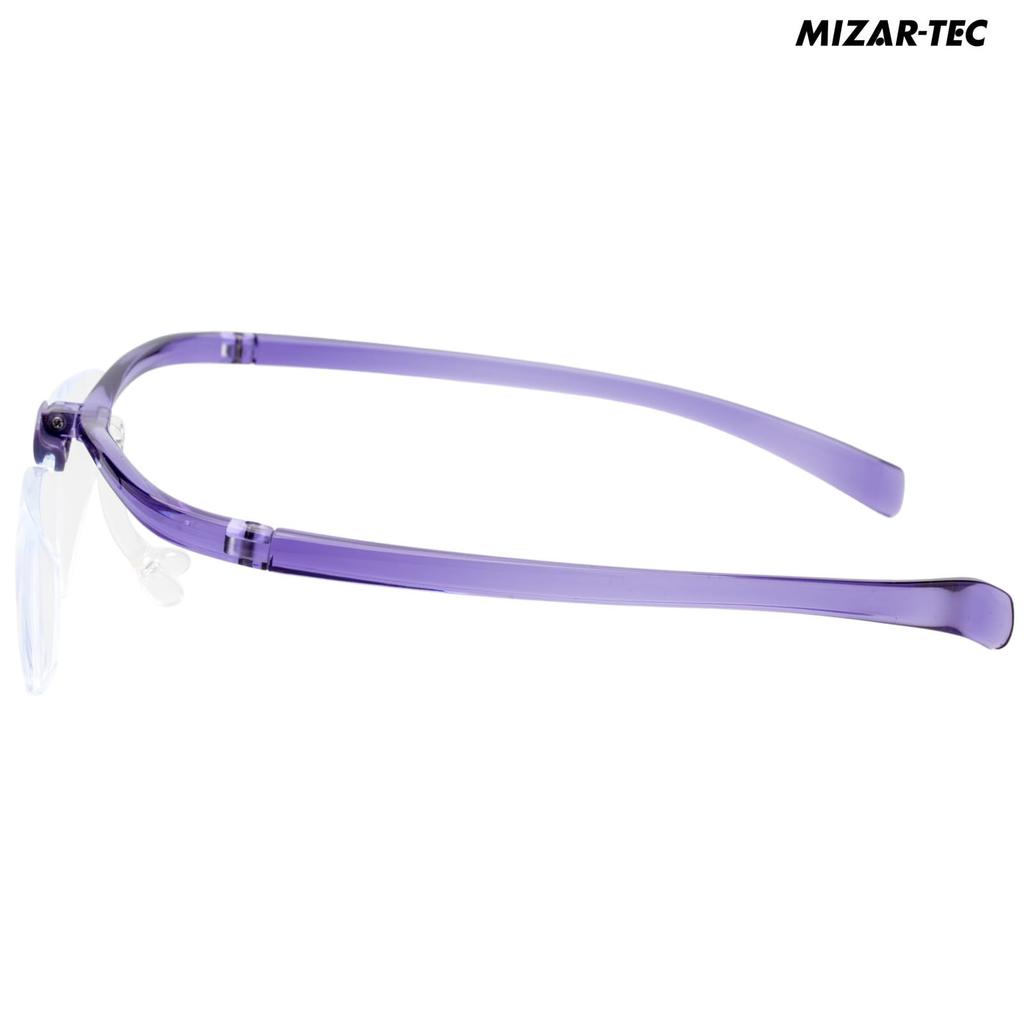 MIZAR-TEC Magnifying Glasses, Blue Light Blocking, 2x Magnification, Acrylic Lenses, Case and Lens Cloth Included, Eyeglasses Style, for Work,
