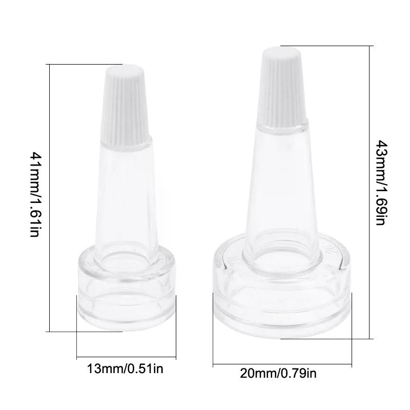 5pcs Clear/Tea Color 13/20mm White Tip Spout Cap Ampoule Serum Lids Flared Shape Top Sealing Cap Of Penicillin Bottle Dropper