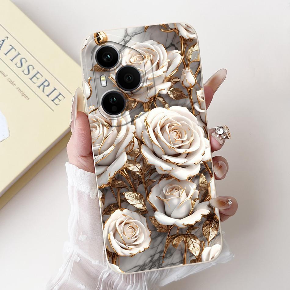 For Honor 400 Pro Honor400 Beautiful Bow Rose Painting Phone Case For Honor 400 400Pro 5G Soft Silicone Cases
