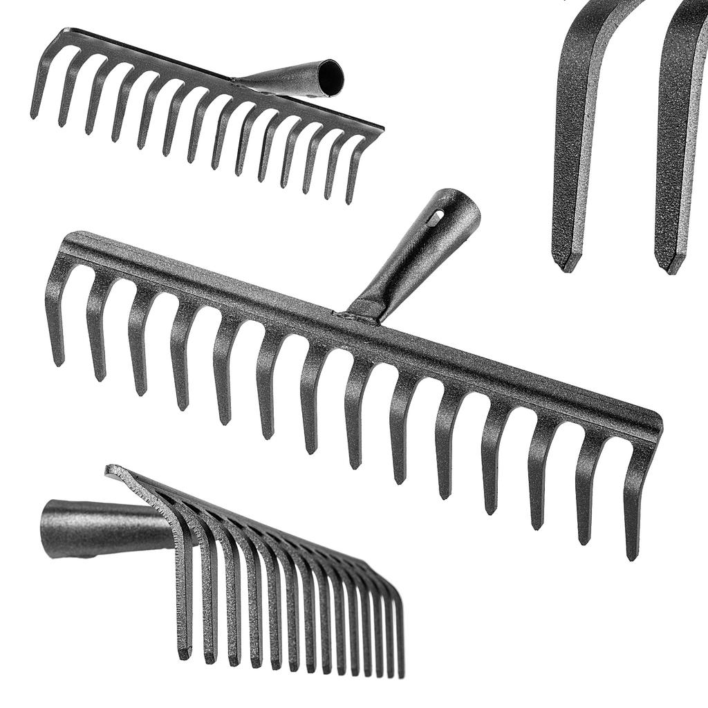 KADAX Grabie Do Liści Stalowe Grabki Ogrodowe Gleby Trawy Bez Trzonka