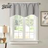 Solid Color Through Valance Room Balcony Curtain Home Rod Short Kitchen Window