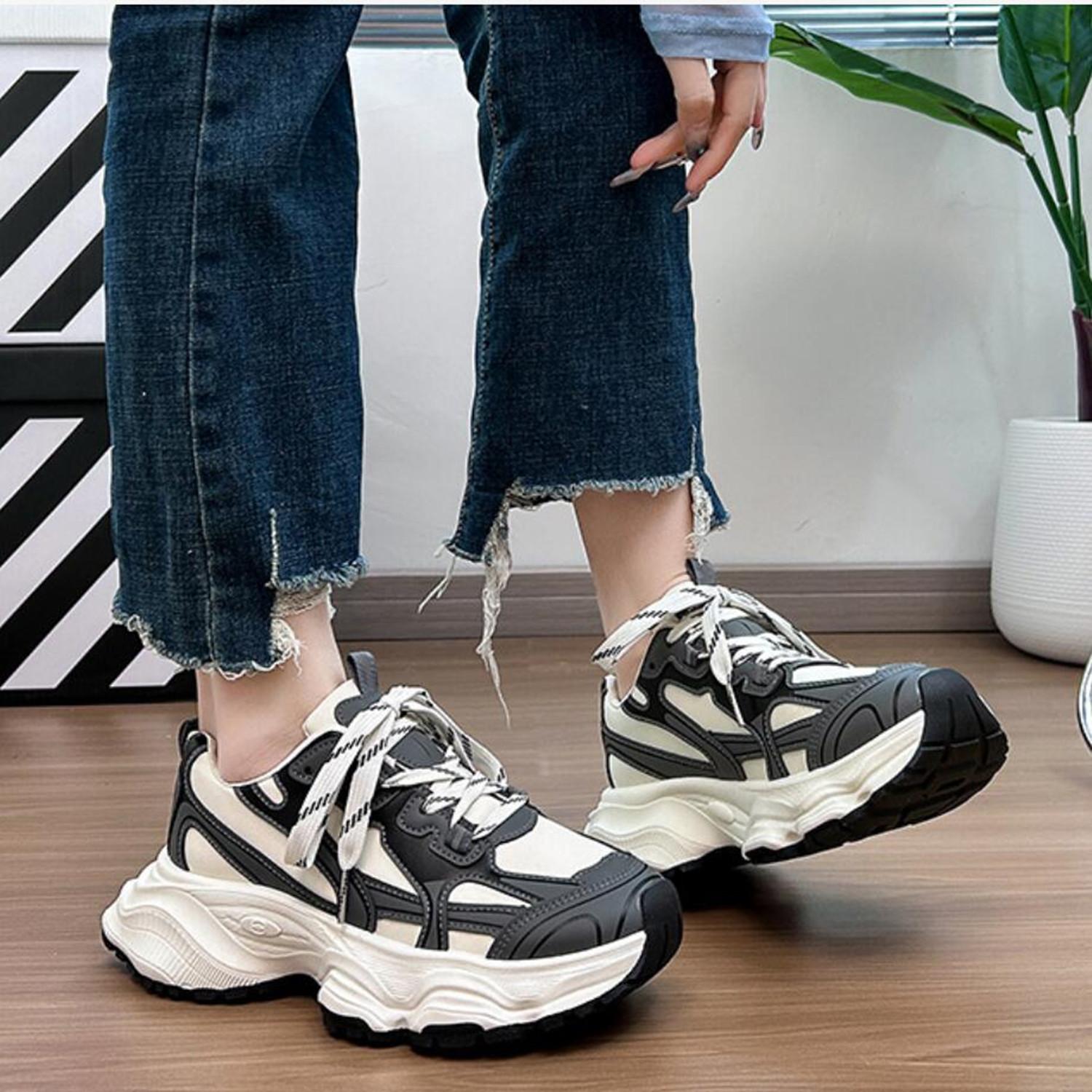 Модные женские повседневные кроссовки на высокой платформе 6 см — фото 6