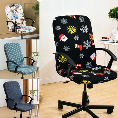 Office Rotating Computer Chair Cover Elastic Printed Chair Covers Anti-Dirty Washable Lift Seat Protector Case For Meeting Room