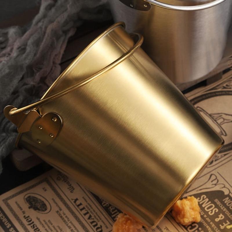 Small Metal Buckets Stainless Steel Material Dessert Buckets Small Pots Wedding Supplies for Food and Small Items