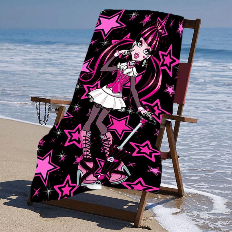 Proof Beach Towel with a Monster High1 Pattern - Soft,absorbent,quick-drying,machine Washable - Perfect for Swimming,camping,bathing