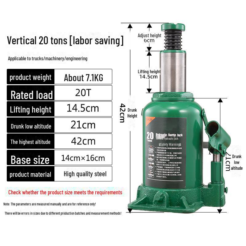 Multi-Capacity Vertical Hydraulic Jack: 5T, 10T, 20T, 50T for Car Tire Change & Repair