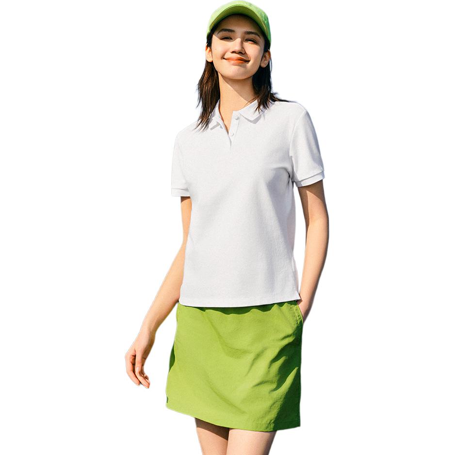 Anta Comfortable Casual Simple Versatile Breathable Short Sleeve Polo Shirt Women Tops Snow-White 162528101-1