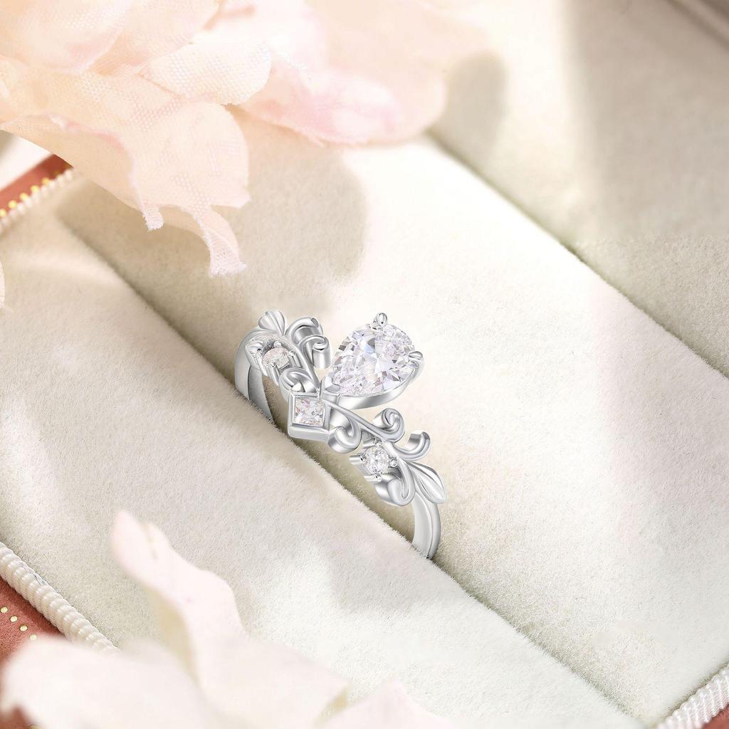Elegant Patterned Leaf and Flower 925 Sterling Silver Ring - Luxury Handcrafted Jewelry
