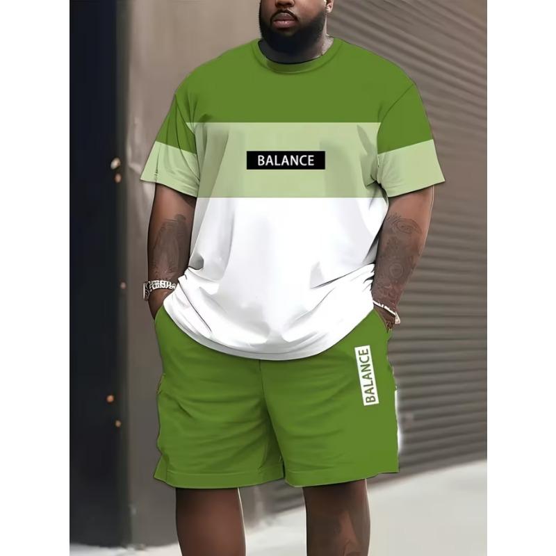 Trend modă stradală urbană set bărbătesc cu gât rotund, mânecă scurtă și pantaloni scurți, simplu, casual și confortabil pentru exterior