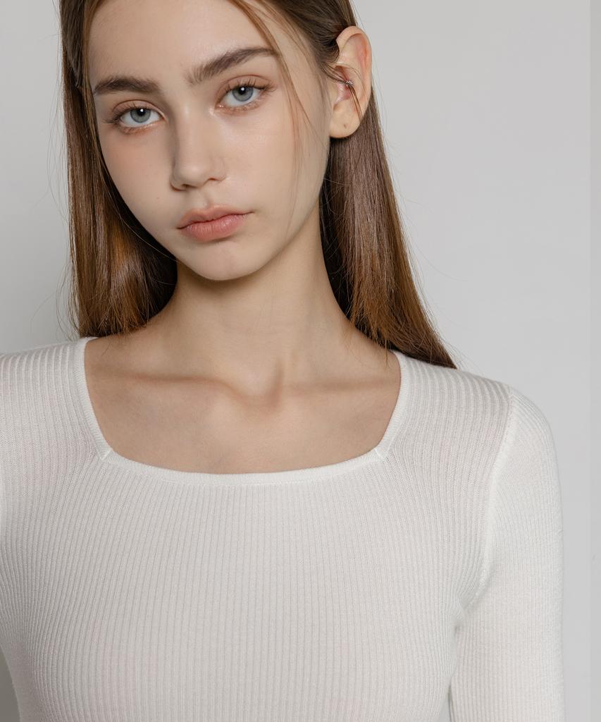 NON AND NON Square Line Ribbed Knit_Nfkn6540