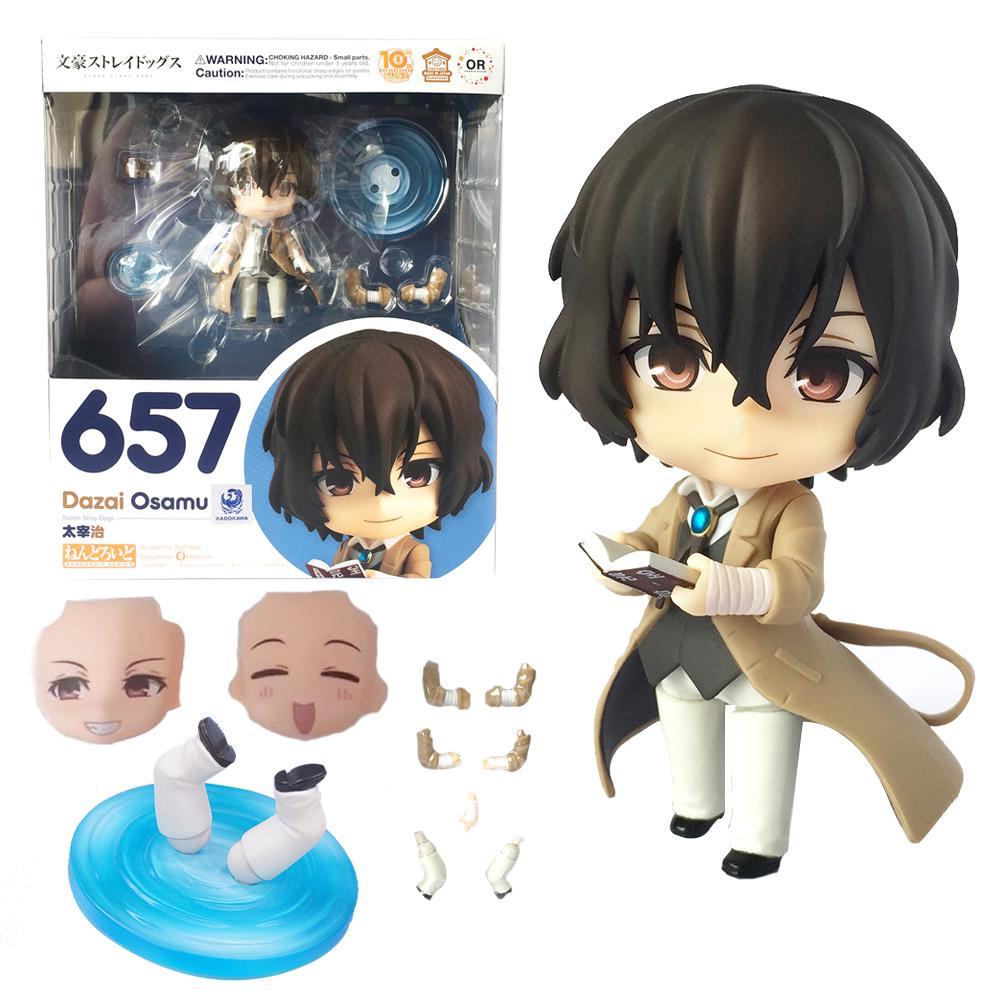 10CM Anime Bungo Stray Dogs Dazai Osamu Figure Action #657 Replacement Face Accessories Model Toy Gift Collection PVC OB11