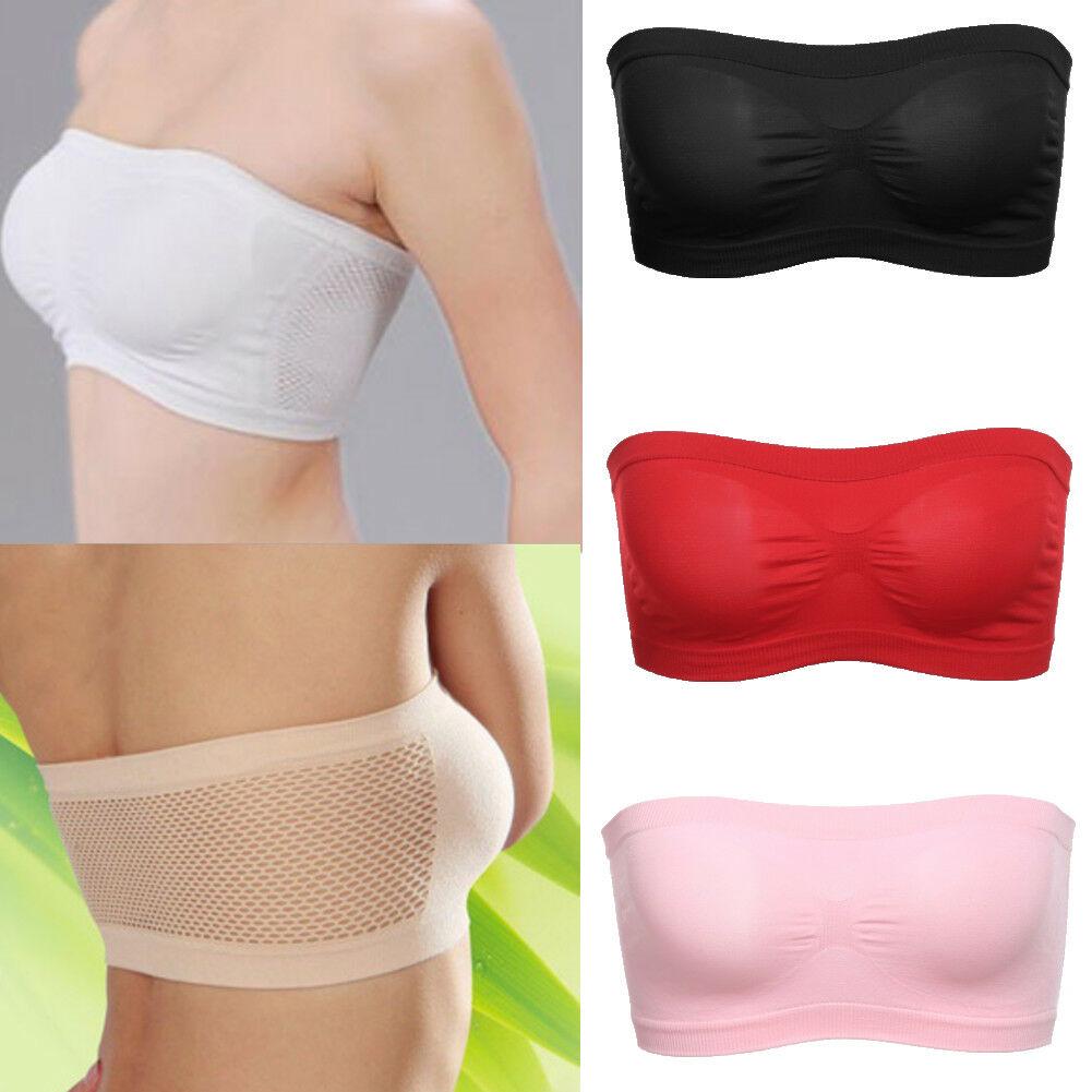 ქალის მილის ზედა Strapless Bandeau Bra ქალის საცვლები Bralette Seamless Strapless Tops ღრუ შეფუთული გულმკერდის ბიუსტჰალტერი
