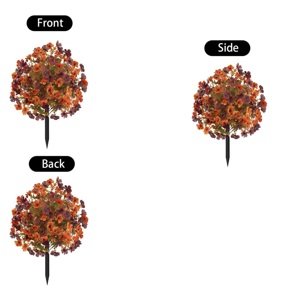 2pc Artificial Flower Garden Stakes for Outdoor Yard Decoration Durable Plastic Stem with Realistic Floral Design for Autumn Seasonal Display