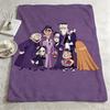 cartoon TThe Addams Familyy Throw Warm Soft Flannel Blanket Multiuse for Sofa Bed Camping Travel Nap