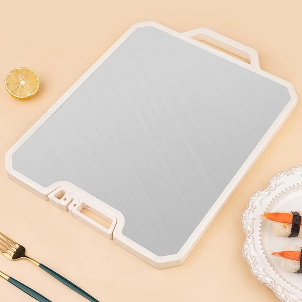 Non Stick Double-sided Cutting Board with Grinding Area Rotatable Design Chopping Board Stainless Steel Rectangular