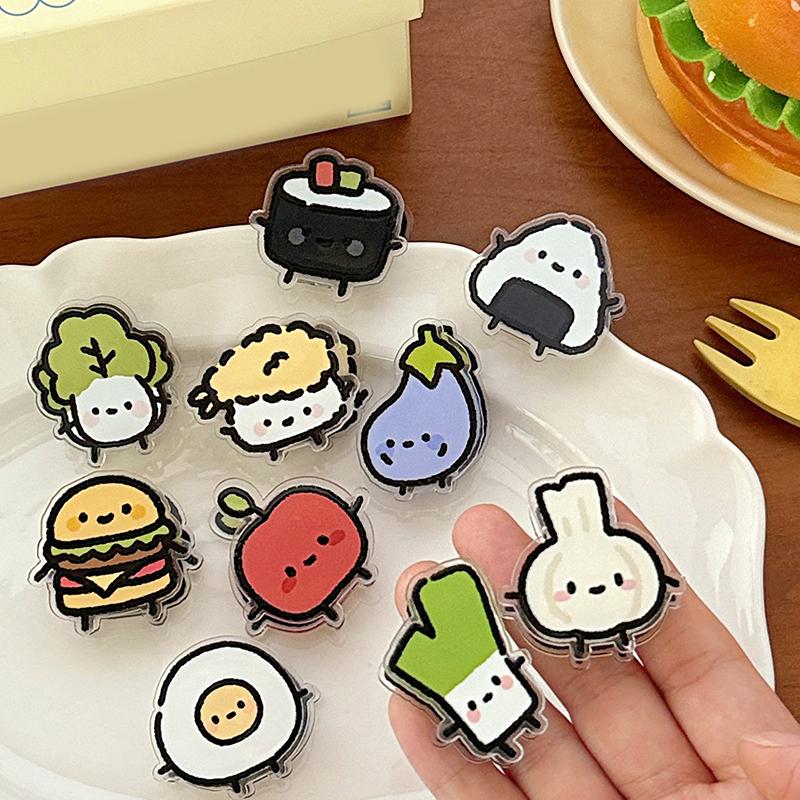 1Pair Cute Ins Animated Fruit Cartoon Decoration Gift Sealing Clip Note Clip Pp Clip For Students Office Accessories